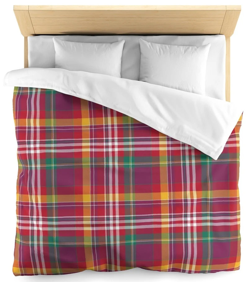 Tissu carreaux Madras mètre rouge ameublement au mètre rideau voilage tapisserie siège