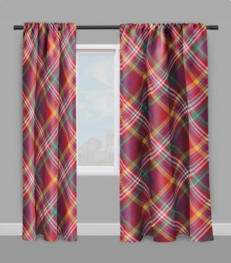 Tissu ameublement carreaux Madras mètre couture rideau couette coussin tapisserie