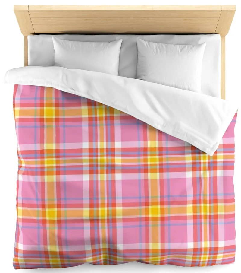 Tissu carreaux Madras Antillais mètre rayé rose rideau couette coussin tapisserie