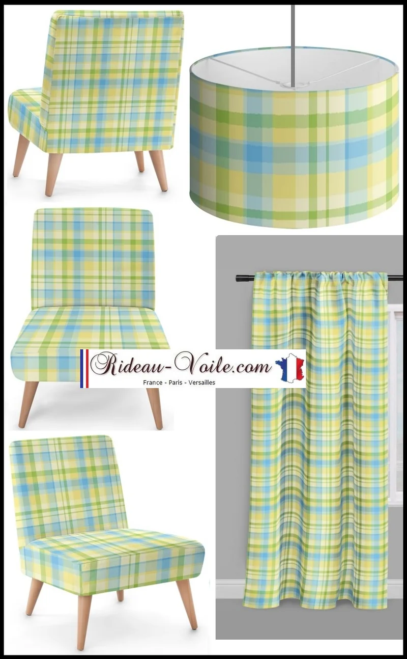 Tissu Antillais Réunion carreaux Madras mètre voilage rideau couette tapisserie siège