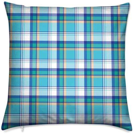 Tissu carreaux Madras Antillais mètre rayé bleu rideau couette coussin tapisserie