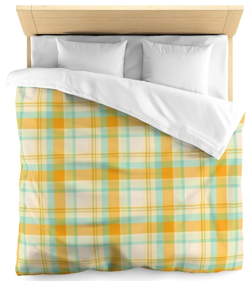 Tissu ameublement imprimé carreaux Madras ameublement au mètre motif rayures jaune