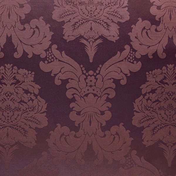 Tissu au mètre Empire Baroque ameublement Damasco vorhang mauve aubergine
