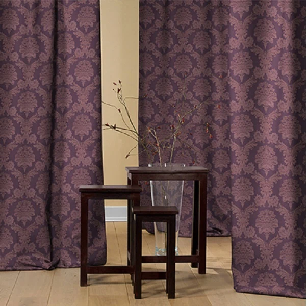Tissu au mètre Empire Baroque ameublement Damasco vorhang mauve aubergine