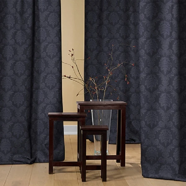 Rideauvoile | Damasco ameublement Tissu mètre Baroque xtrento rideau bleu nuit
