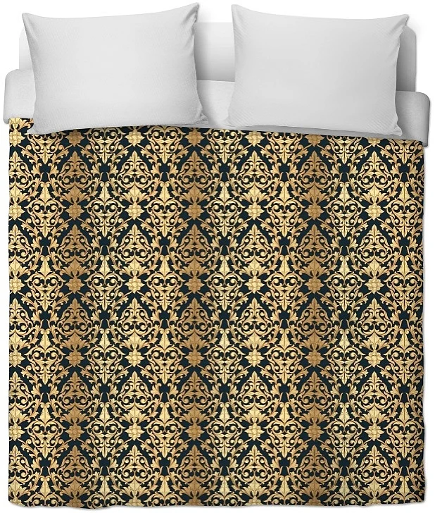 Damasco Or Baroque Lampas Liturgie Tissu ameublement noir mètre rideau voilage