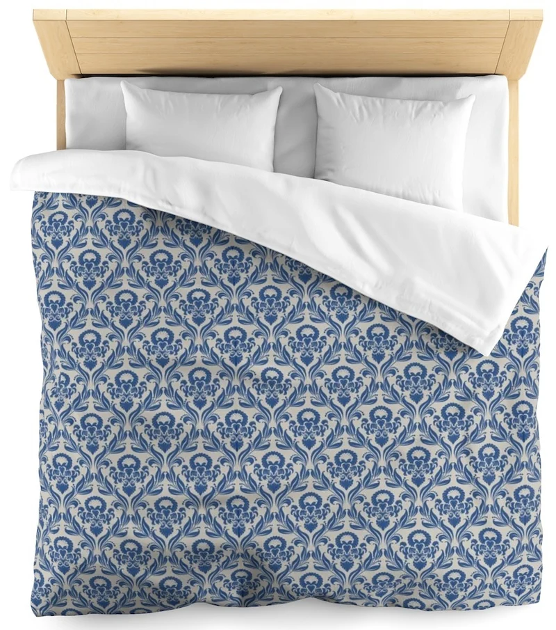 Tissu ameublement mètre motif Baroque bleu rideau voilage couette tapisserie siège
