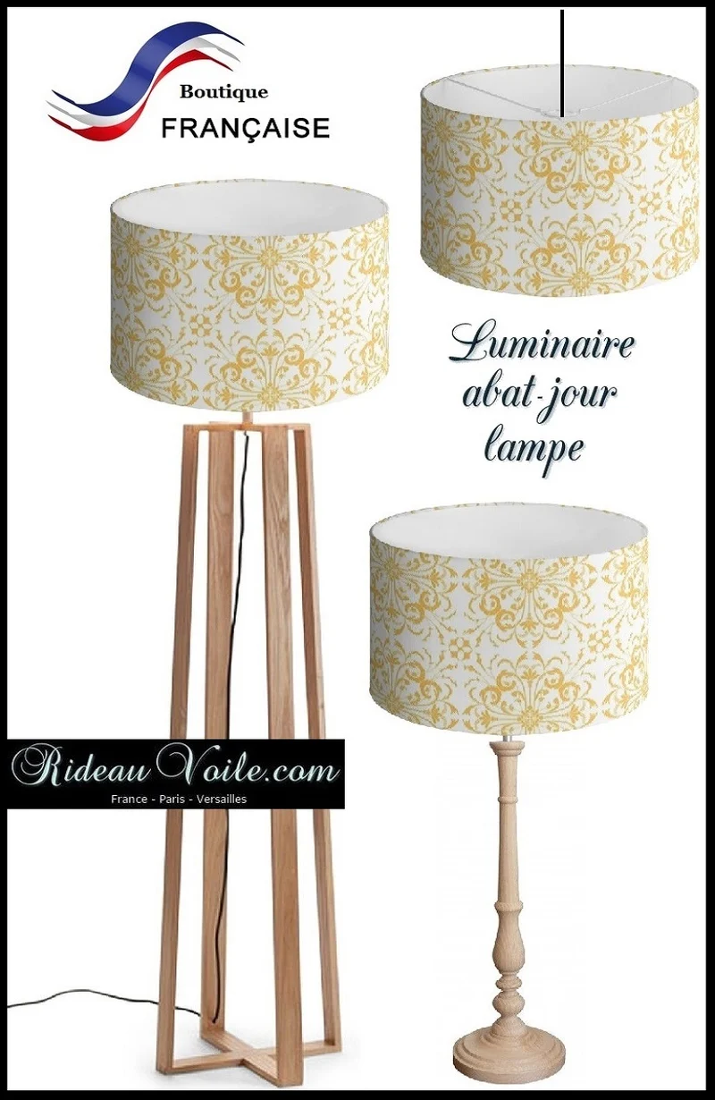 Boutique tissu ameublement jaune mètre motif fleur Rococo Baroque occultant ignifugé