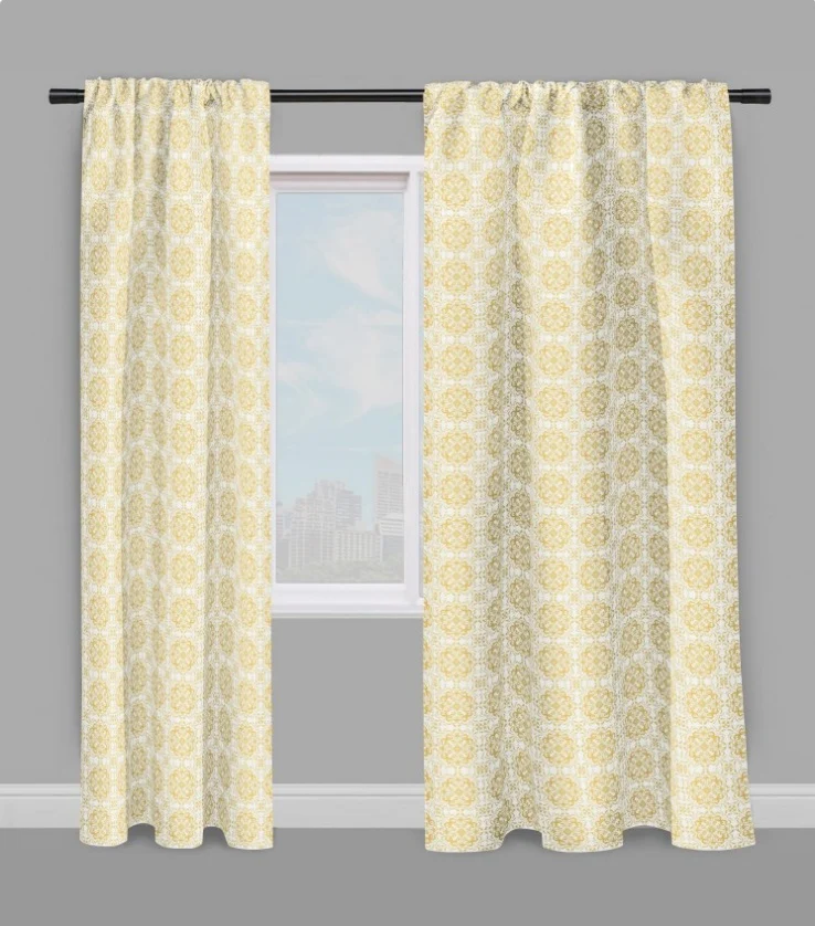 Boutique tissu ameublement jaune mètre motif fleur Rococo Baroque occultant ignifugé