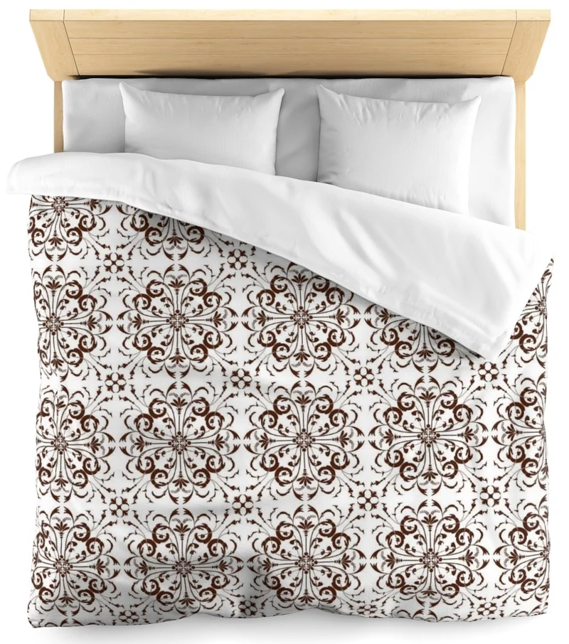 Tissu ameublement mètre motif fleur Rococo Empire Baroque ornement marron