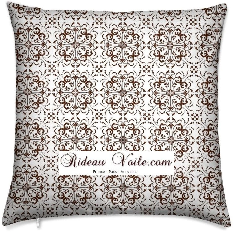 Tissu ameublement mètre motif fleur Rococo Empire Baroque ornement marron