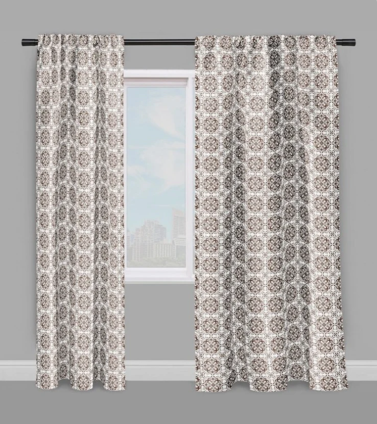 Tissu ameublement mètre motif fleur Rococo Empire Baroque ornement marron