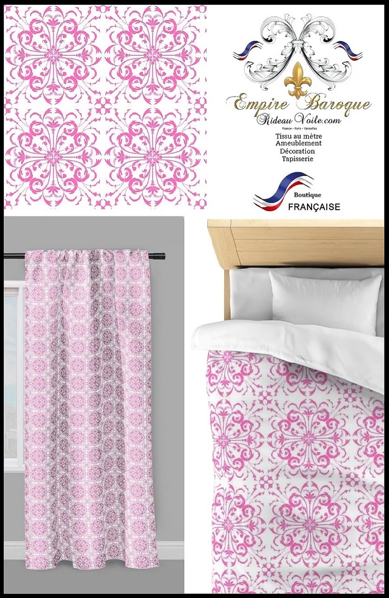 Boutique tissu imprimé Baroque ornement fleurs blommönster gardin blomster barokk
