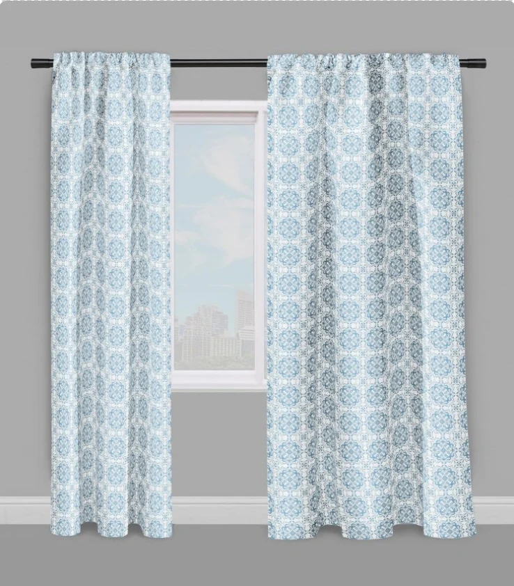 Tissu ameublement décoration mètre motif fleurs Baroque rideau ornement bleu Rococo