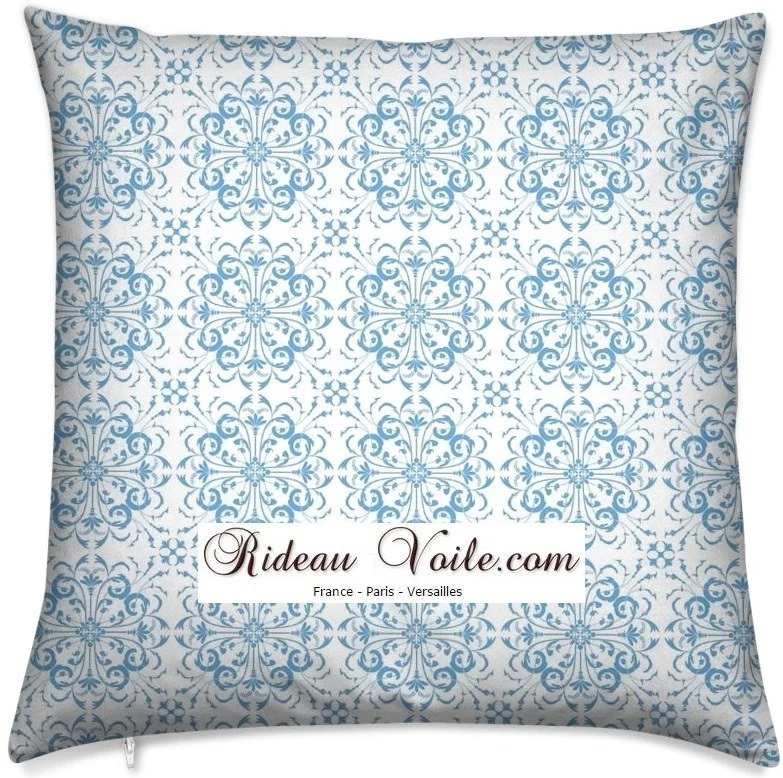 Tissu ameublement décoration mètre motif fleurs Baroque rideau ornement bleu Rococo