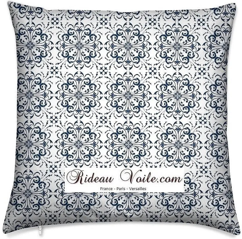 Tissu ameublement au mètre bleu motif classique Empire Baroque Rococo