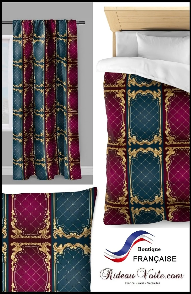Tissu ameublement mètre imprimé motif Empire Baroque French fabrics upholstery
