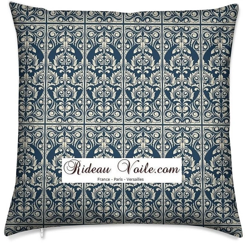 Boutique Tissu ameublement bleu motif imprimé Rococo Empire Baroque liturgique