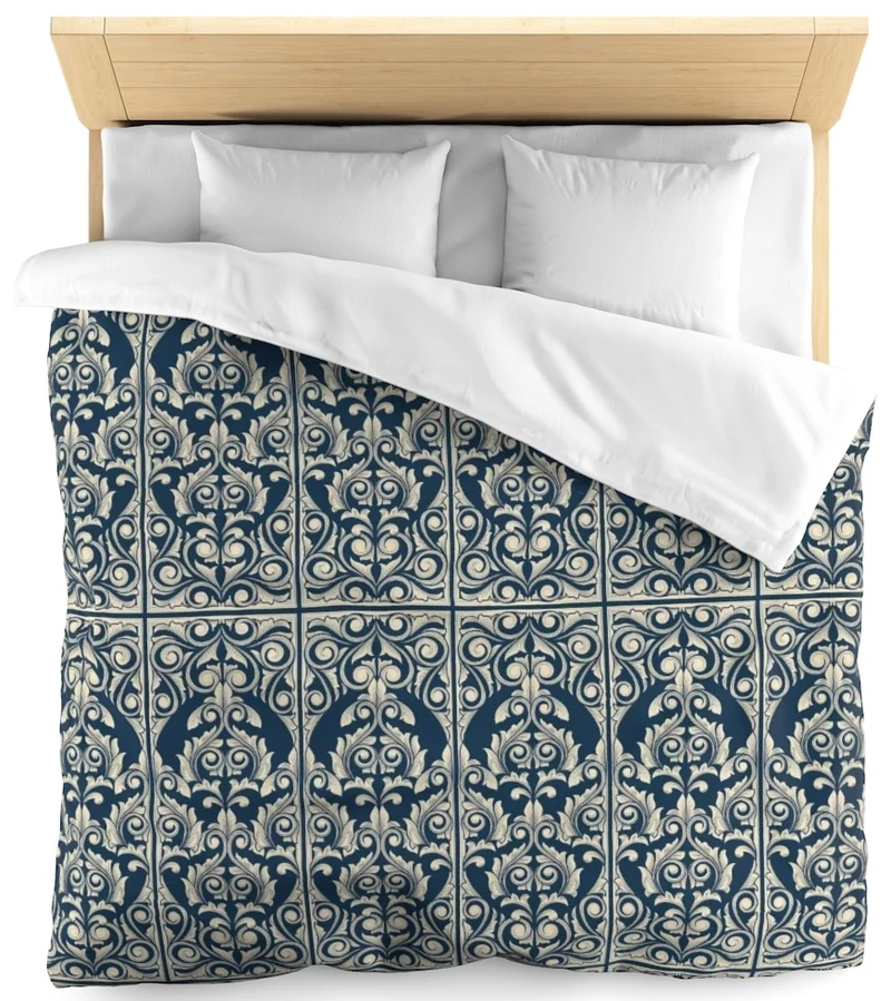 Boutique Tissu ameublement bleu motif imprimé Rococo Empire Baroque liturgique