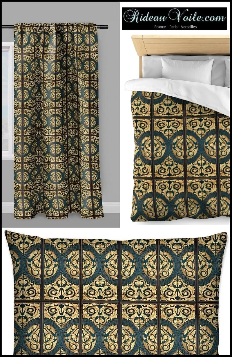 Tissu ameublement mètre Rococo Empire Baroque ornement tapisserie rideau voilage