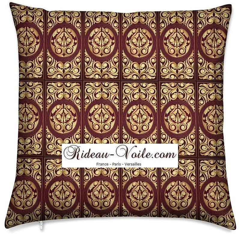 Tissu au mètre motif style Empire Baroque Renaissance ornement or florale