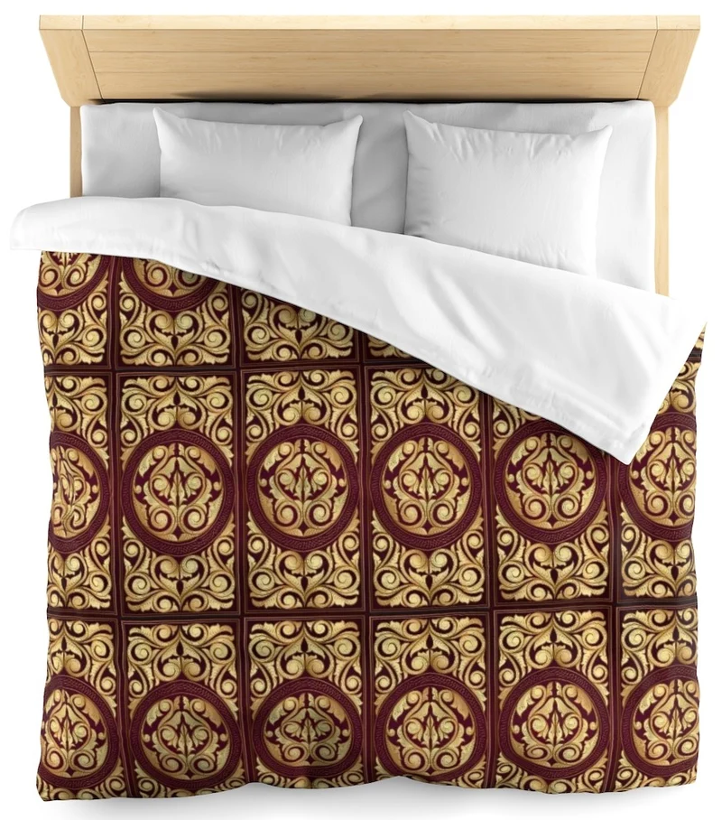 Tissu au mètre motif style Empire Baroque Renaissance ornement or florale