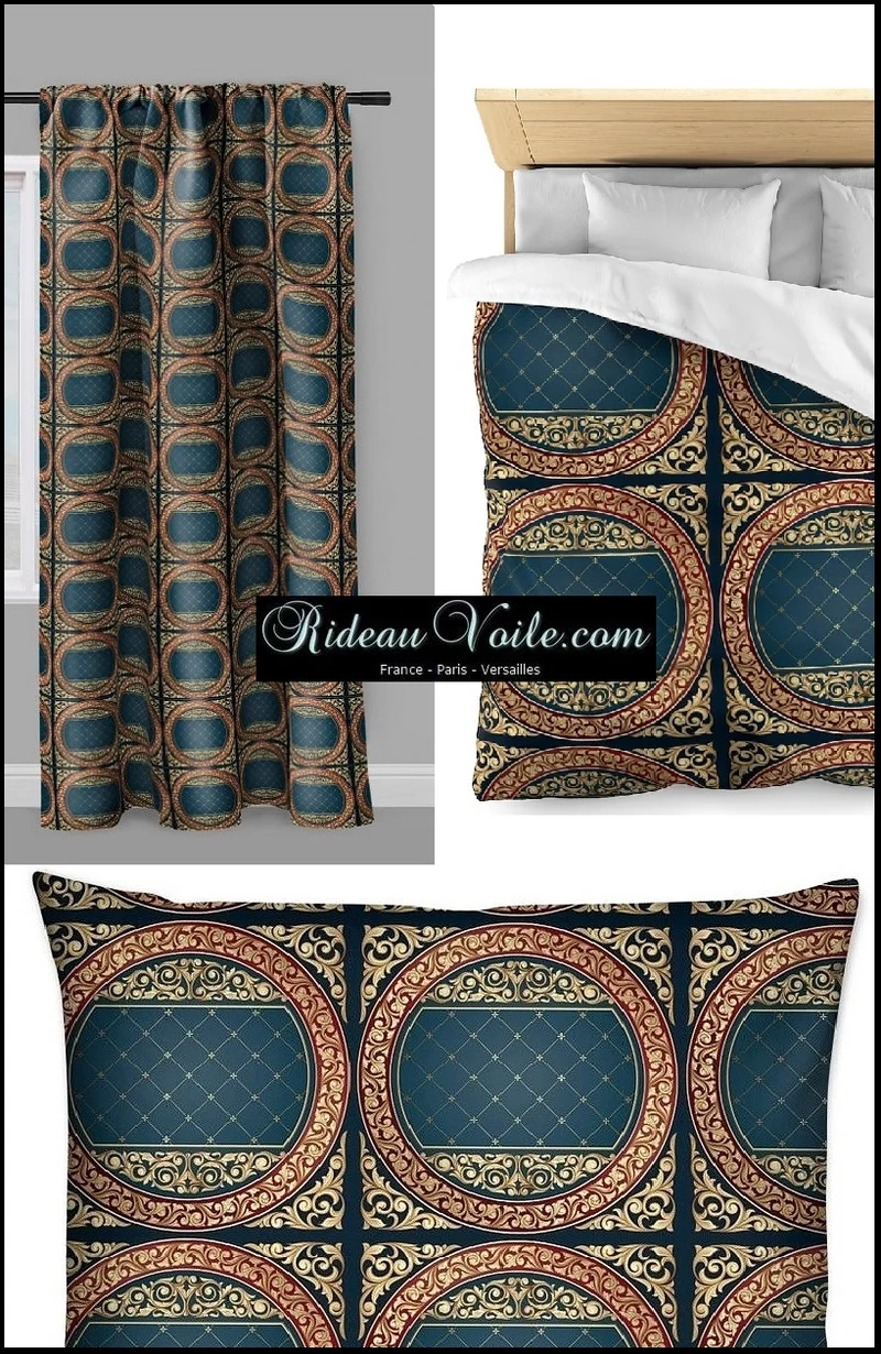Tissu ameublement au mètre arabesque Baroque Renaissance ornement Or