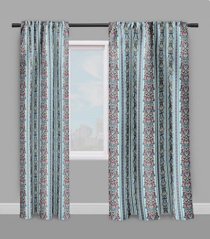 Tissu ameublement mètre motif rayé Empire Baroque Renaissance rayures bleu