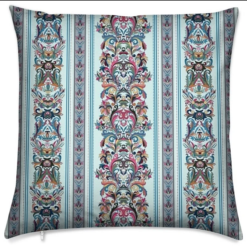 Tissu ameublement mètre motif rayé Empire Baroque Renaissance rayures bleu