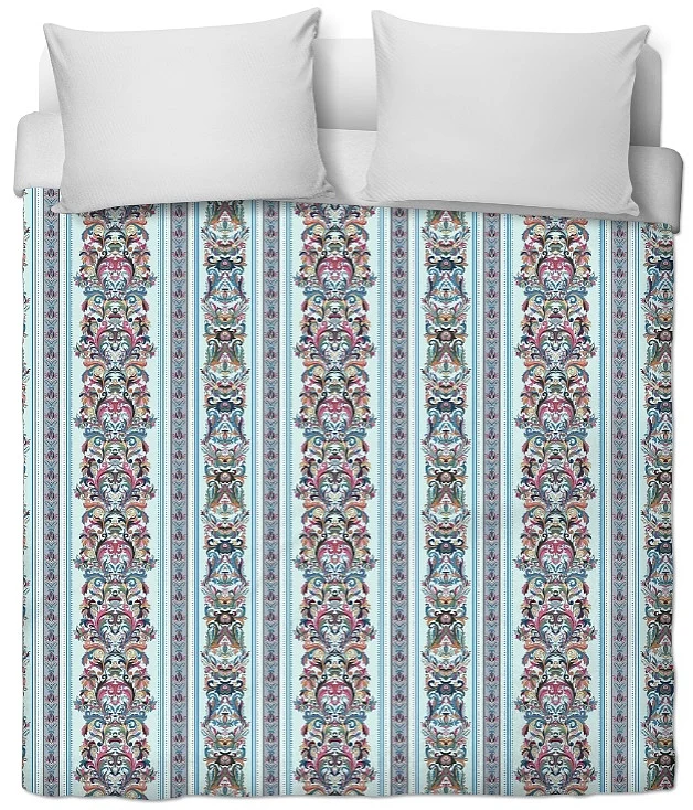 Tissu ameublement mètre motif rayé Empire Baroque Renaissance rayures bleu