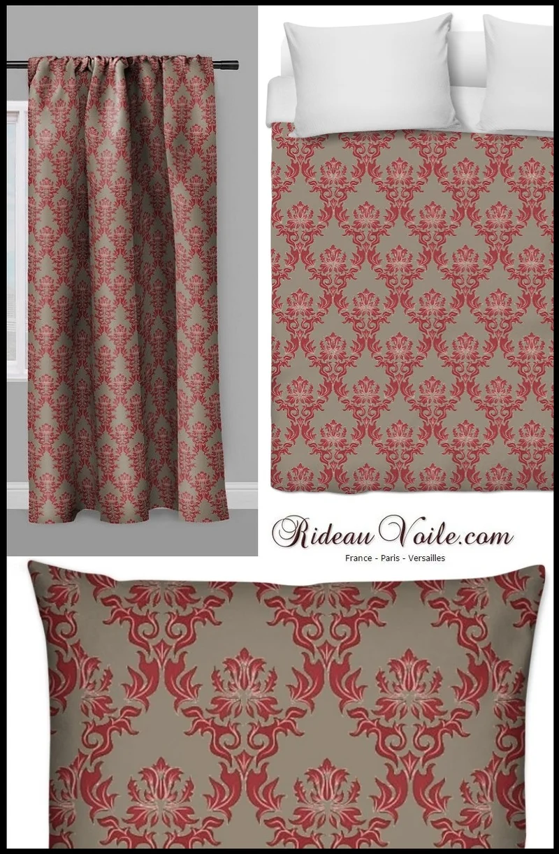 Tissu Damassé mètre motif imprimé Damasco ameublement tapisserie rideau voilage
