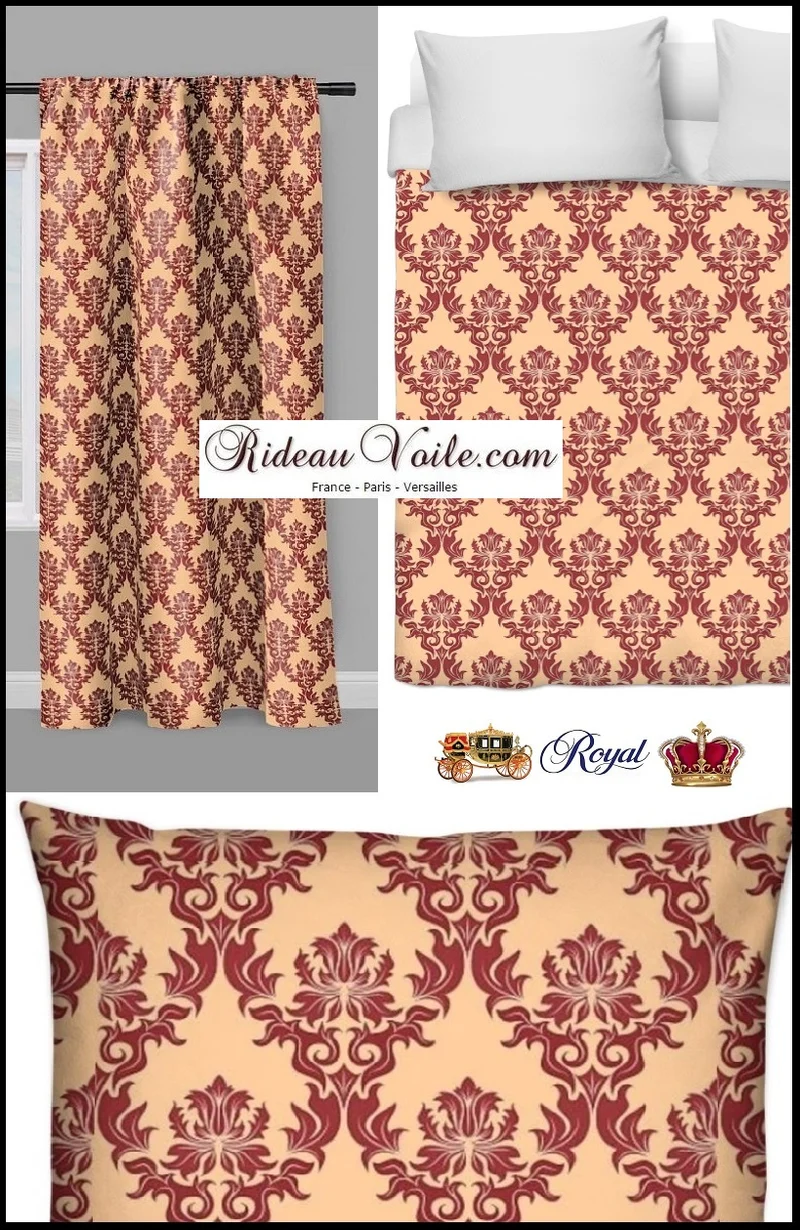 Tissu Damassé mètre motif imprimé Baroque ameublement tapisserie rideau voilage
