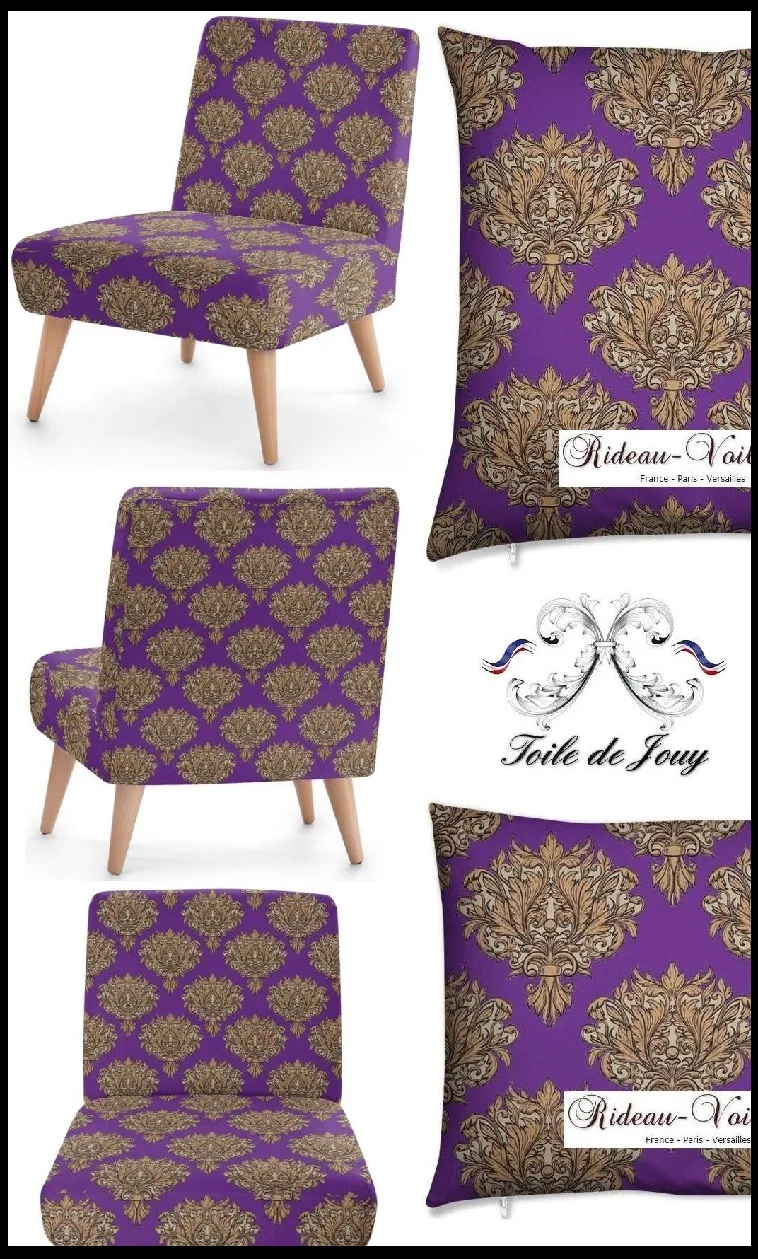 Tissu au mètre fleurs Rétro Empire Baroque ameublement tapisserie voilage rideau