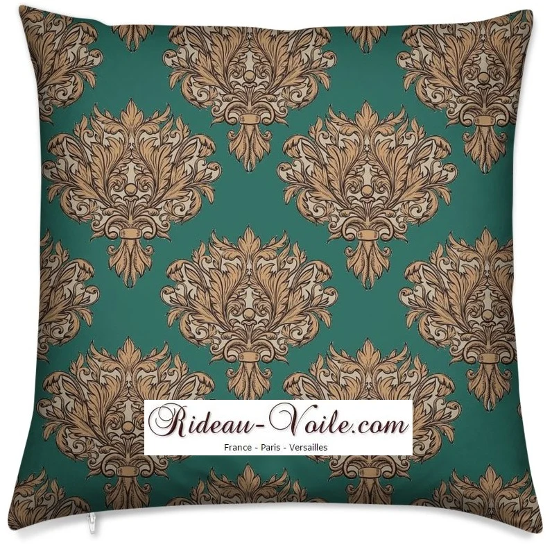 Tissu au mètre larges fleurs Empire Baroque ameublement tapisserie siège vert