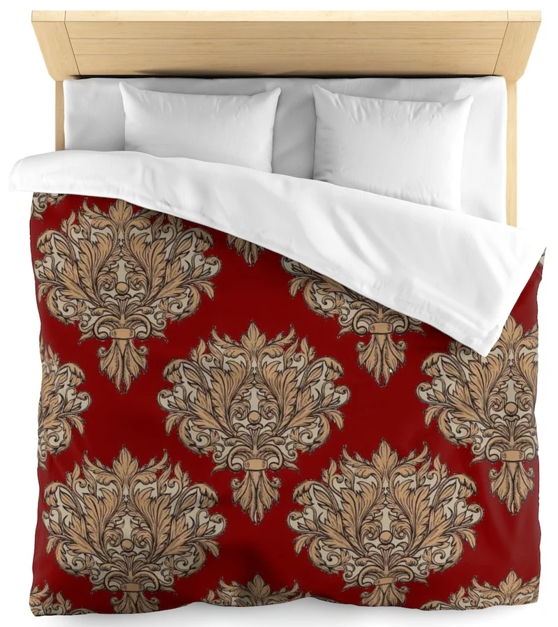 Tissu rouge mètre fleur fleuri style Empire Baroque rideau ameublement tapisserie