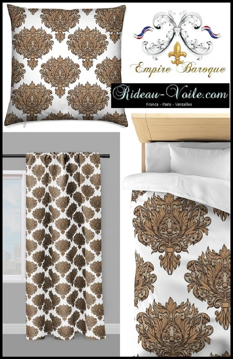 Tissu ameublement mètre fleurs style Empire rideau Baroque Tessuto tende a fiori