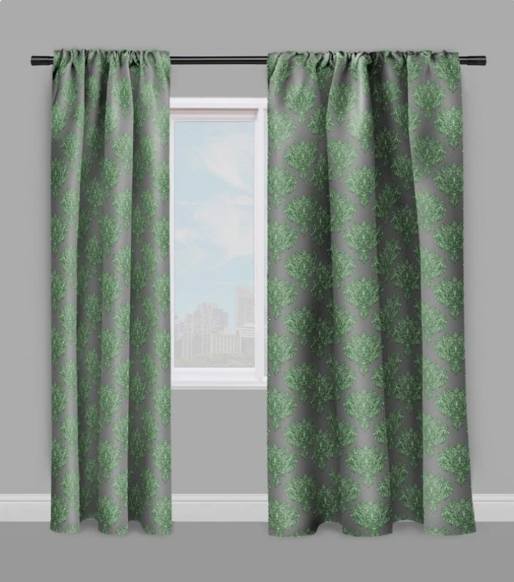 Tissu fleurs au mètre imprimé feuilles rideau couette vert Empire tapisserie Baroque