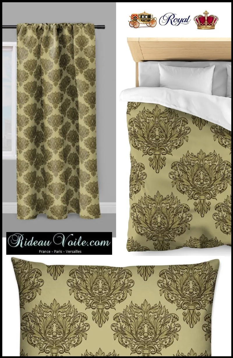 Tissus fleurs rideaux Empire Baroque Blummen Barokin muster Vorhang stoff Barock