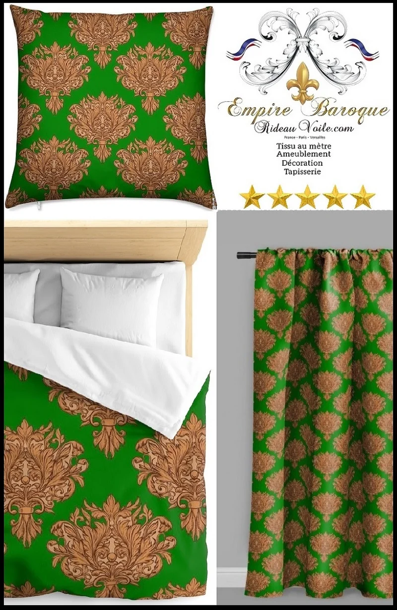 Tissu floral architecte décoration ameublement style ancien Baroque Jacquard mètre