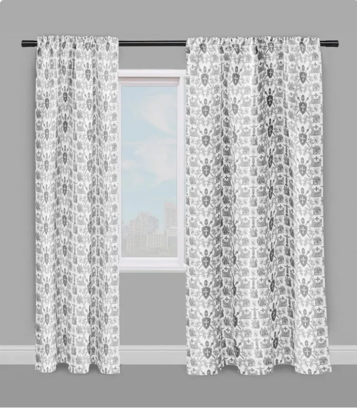 Tissu gris au mètre tapisserie ameublement décoration en ligne Toile de Jouy