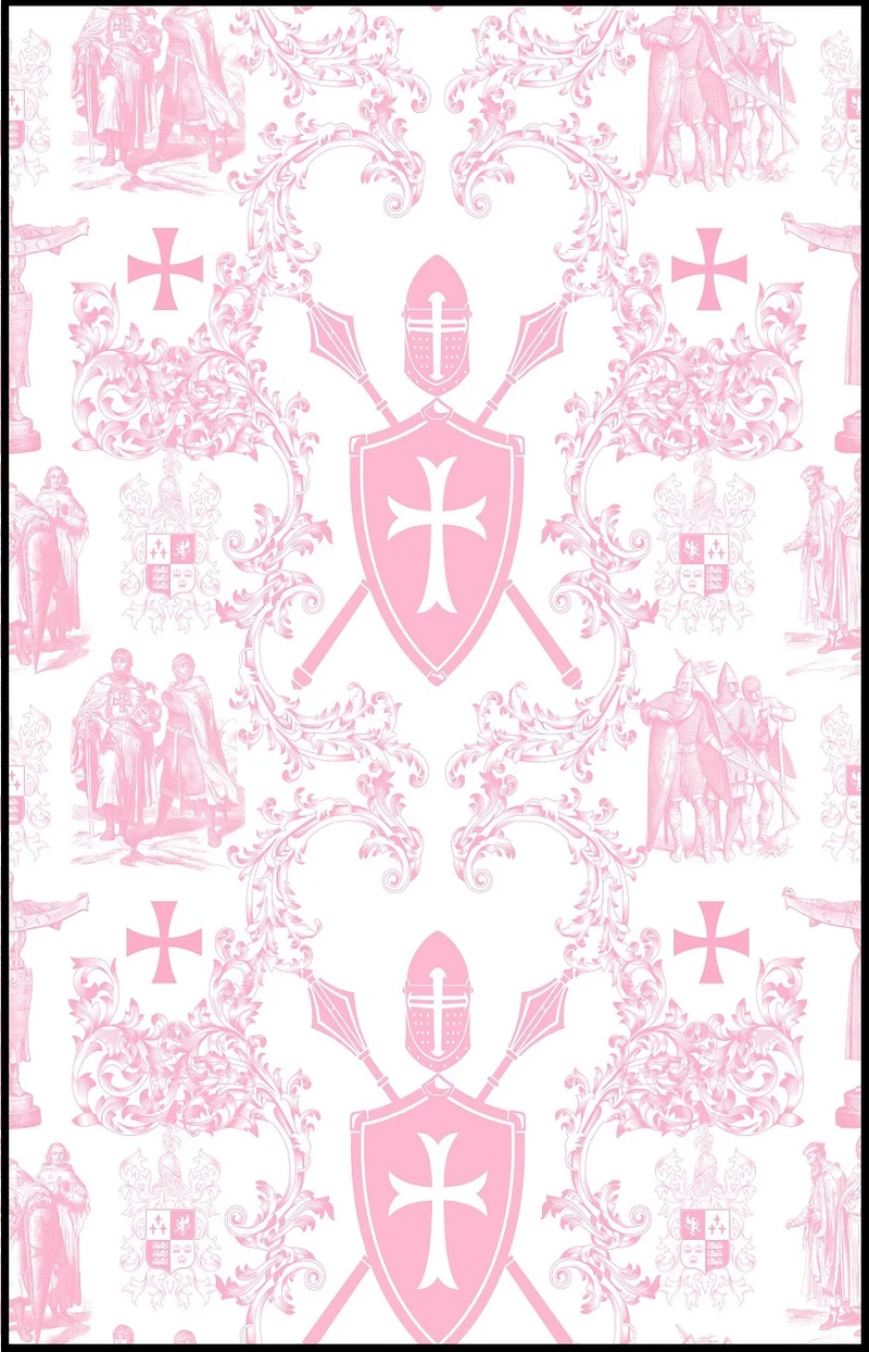 Toile de Jouy rose pastel au mètre tapisserie ameublement décoration en ligne