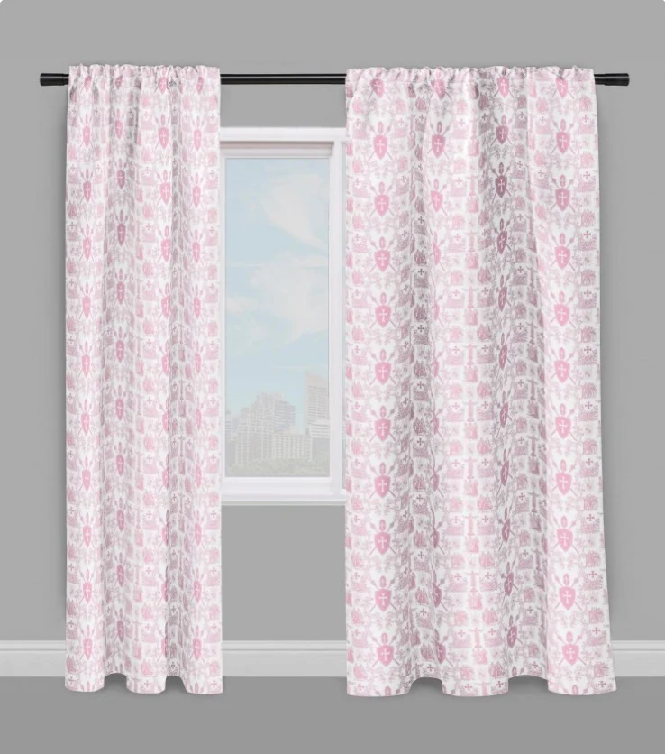 Toile de Jouy rose pastel au mètre tapisserie ameublement décoration en ligne