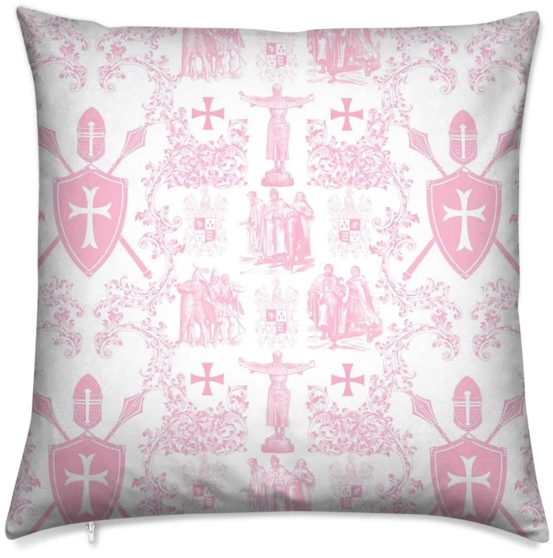 Toile de Jouy rose pastel au mètre tapisserie ameublement décoration en ligne