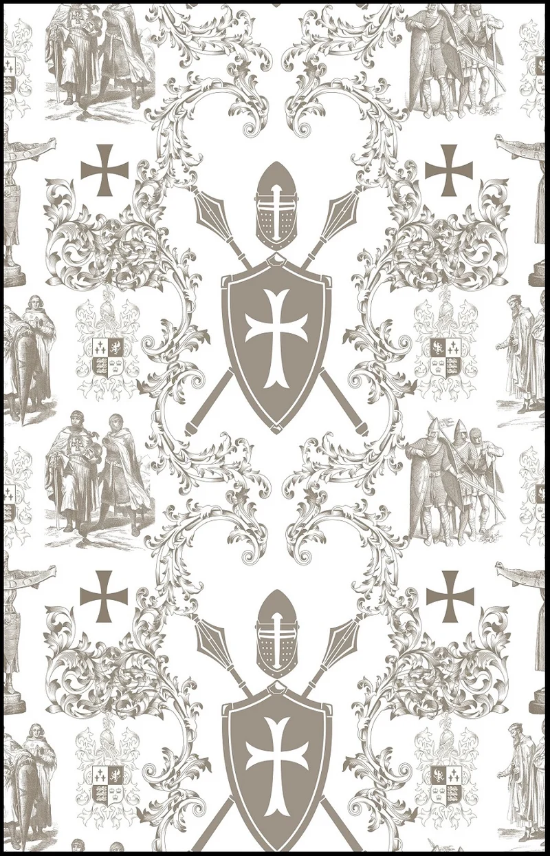 Toile de Jouy brun au mètre rideau coussin couette tapisserie ameublement décoration