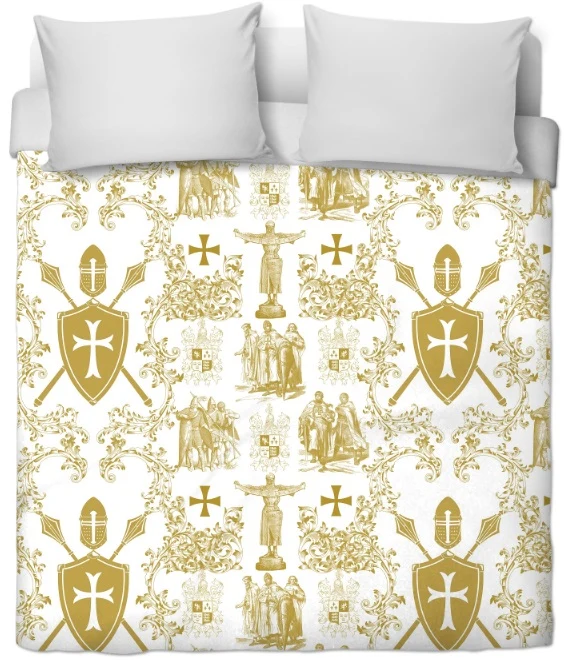 Tissu Toile de Jouy au mètre rideau coussin couette motif linge de maison tapisserie