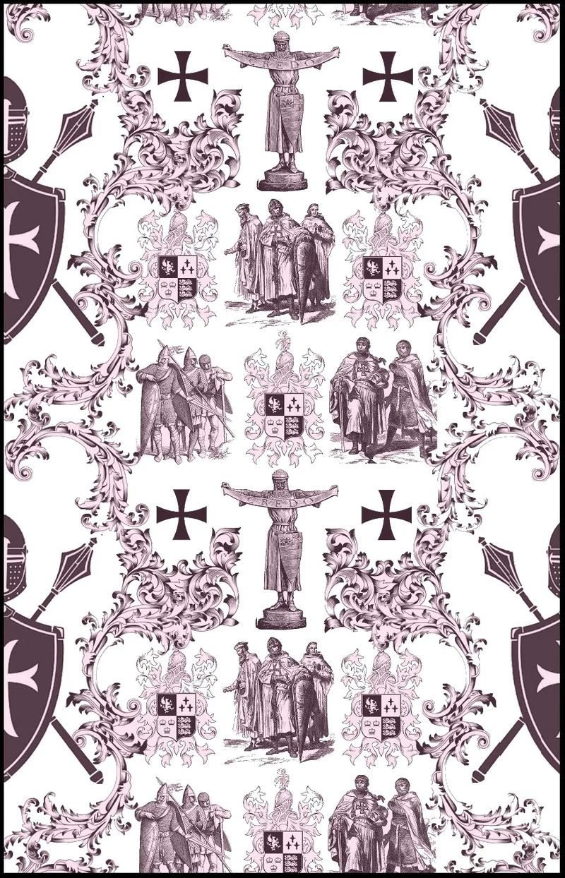 Boutique Toile de Jouy haute couture tissu lilas violet style Empire Ordre des Templiers