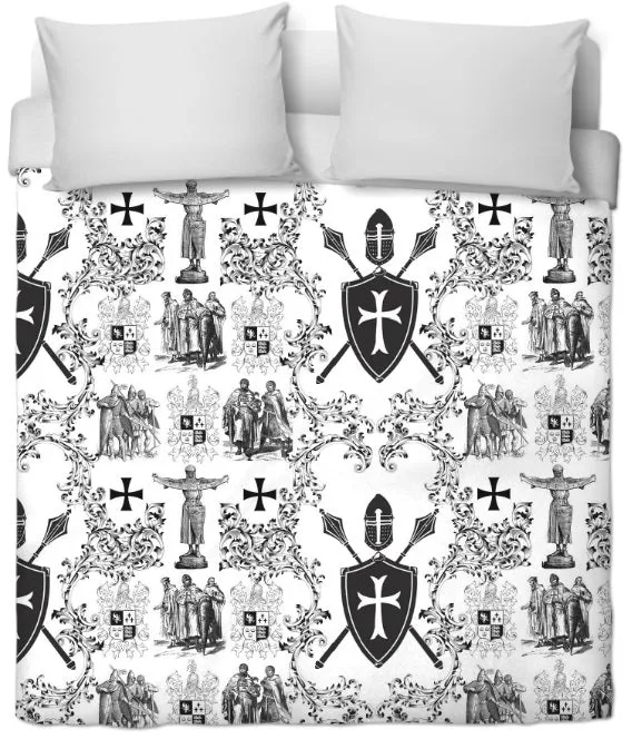 Toile de Jouy haut gamme tissu couture style Empire Ordre des Templiers rideau