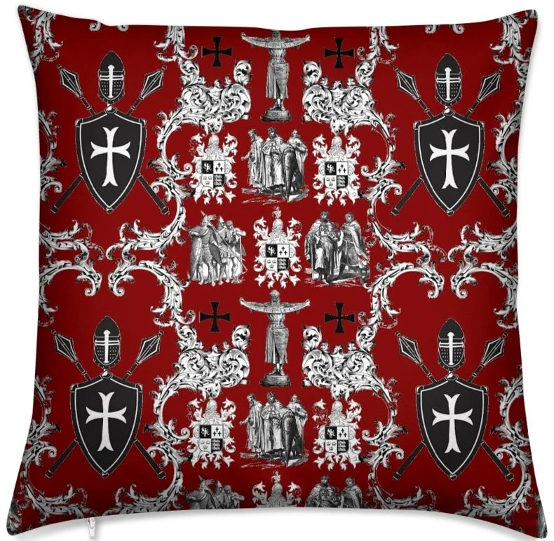 Médiéval Ordre des Templiers The emblematic French ‘Toile de Jouy’ fabric Templar