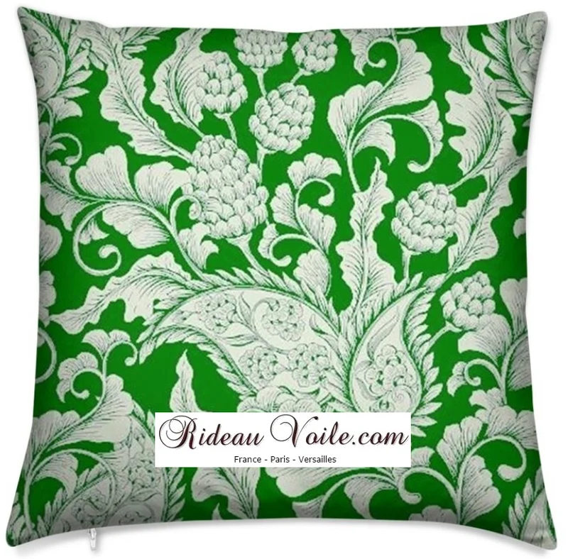 Toile de Jouy vert fleur mètre rideau couette coussin Paisley cachemire motif floral