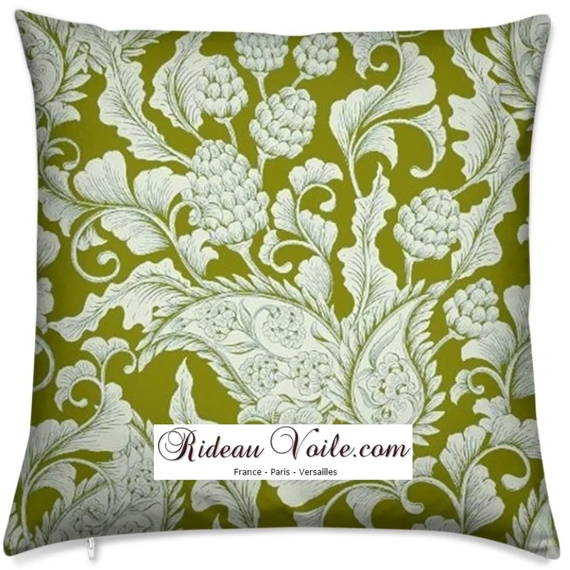 Paisley cachemire motif floral Toile de Jouy vert fleuri au mètre rideau couette coussin